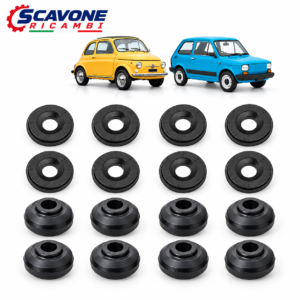 KIT 16 BOCCOLE GOMMA PER AMMORTIZZATORI ANTERIORI+POSTERIORI FIAT 500-126 EPOCA